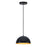 ET2 Lighting Hemisphere 1 Light 14" LED Pendant, Gloss Black/Gold - E24902-GBGLD