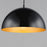 ET2 Lighting Hemisphere 1 Light LED Pendant, Gloss Black/Gold