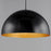 ET2 Lighting Hemisphere 1 Light LED Pendant, Gloss Black/Gold