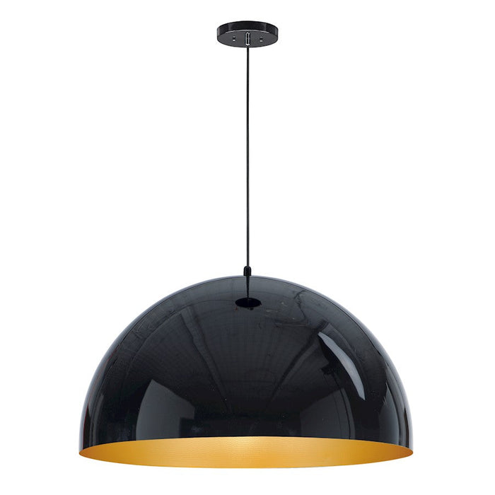 ET2 Lighting Hemisphere 1 Light 31" LED Pendant, Gloss Black/Gold - E24906-GBGLD