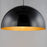 ET2 Lighting Hemisphere 1 Light LED Pendant, Gloss Black/Gold