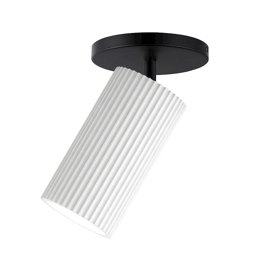 ET2 Lighting Pleat 1 Light Adjustable Flush/Wall Mount, WH/BK - E25039-WTBK