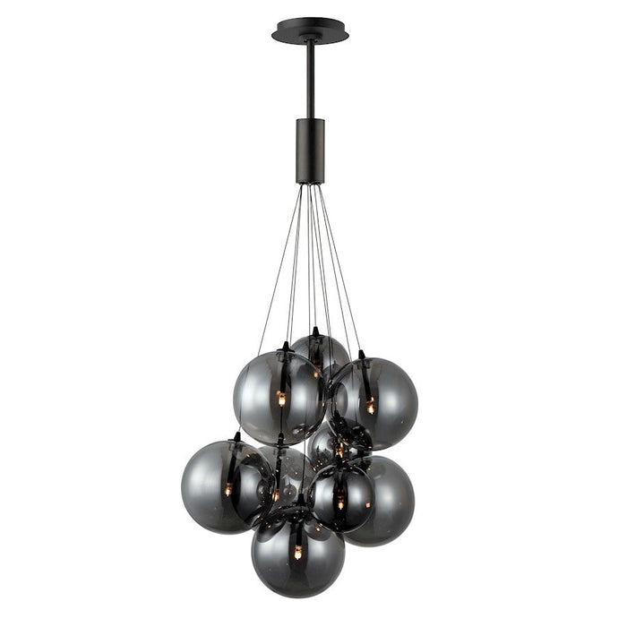 ET2 Lighting Burst 9 Light Pendant, Black/Graduating Smoke - E25087-142BK