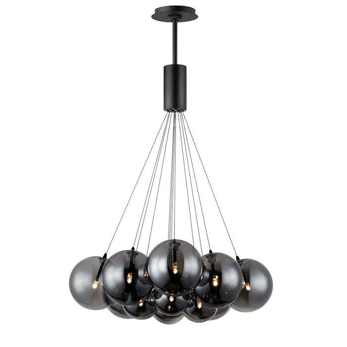 ET2 Lighting Burst 12 Light Pendant, Black/Graduating Smoke - E25089-142BK