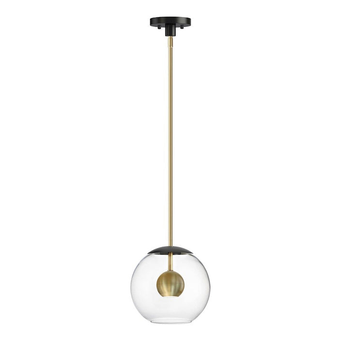 ET2 Lighting Nucleus 12" LED 1-Light Pendant, Black/Aged Brass - E25154-BKNAB