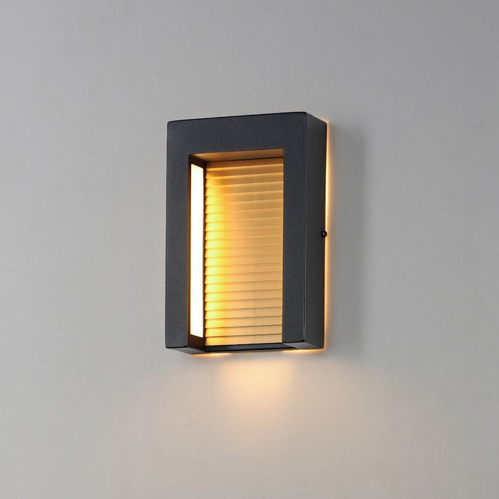 ET2 Lighting Alcove 2 Light LED Outdoor Wall Sconce, Black/Gold