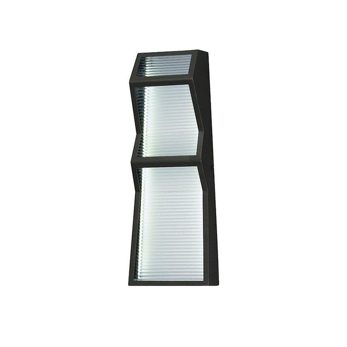 ET2 Lighting Totem 2 Light 16" Outdoor Wall Mount, Black/Ribbed - E30123-144BK