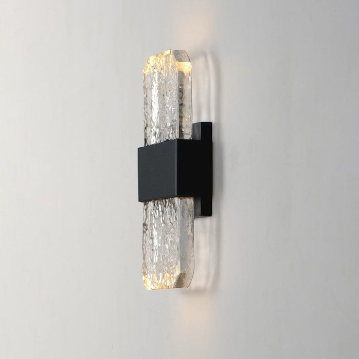 ET2 Lighting Rune 2 Light LED Outdoor Wall Sconce, Black/Clear