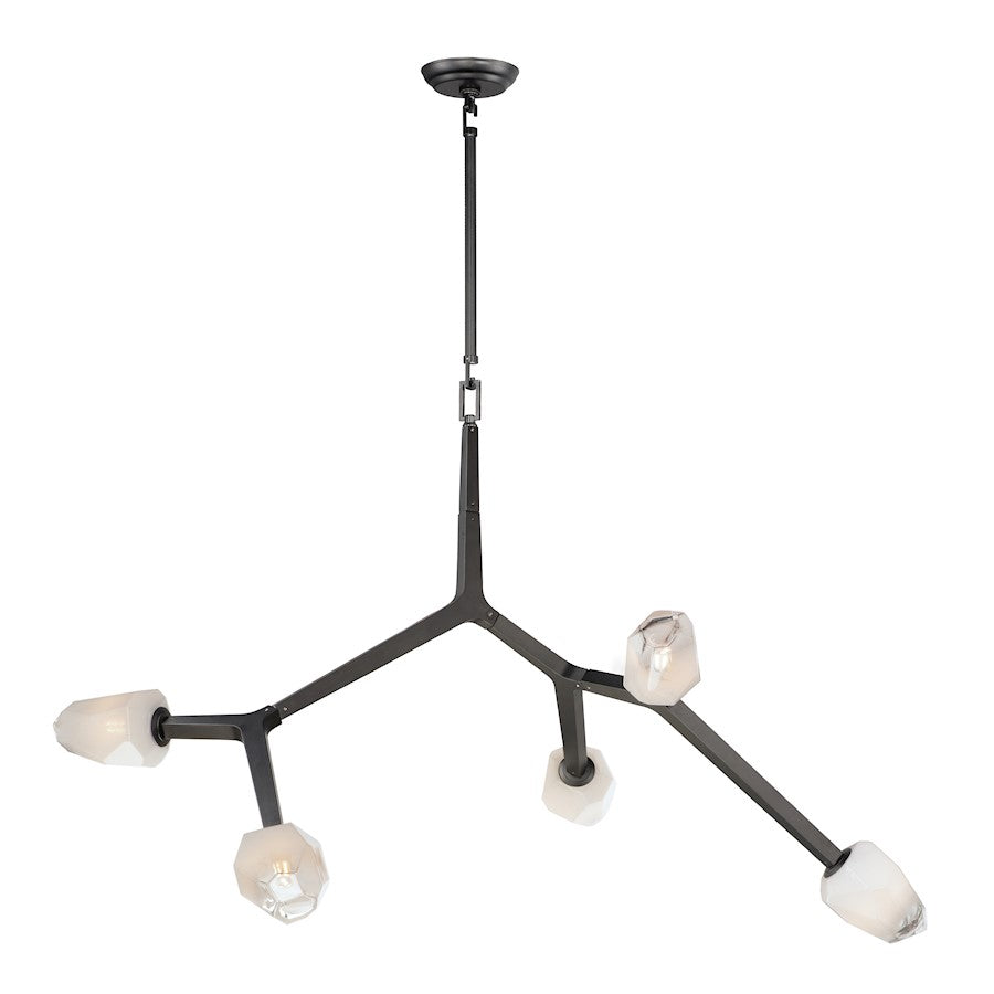 ET2 Lighting Blossom 5-Light Pendant, Black/Clear/Frosted - E32795-93BK