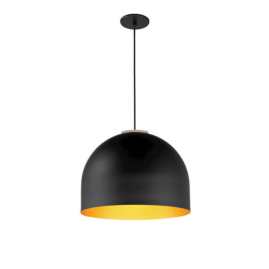 ET2 Lighting Foster 1Lt 16" LED Pendant, Black/Gold/Frost - E34604-54BKGLD