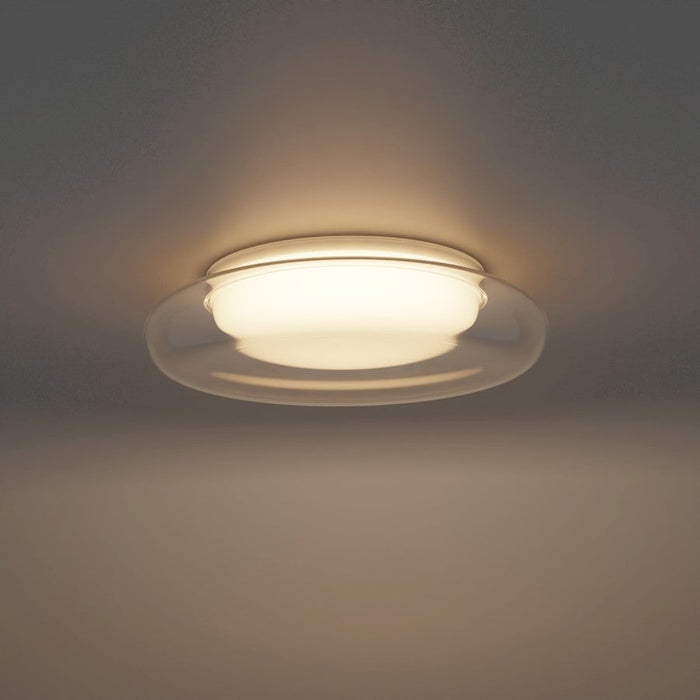 ET2 Lighting Bubble 1Lt LED Flush Mount, White/Clear/White