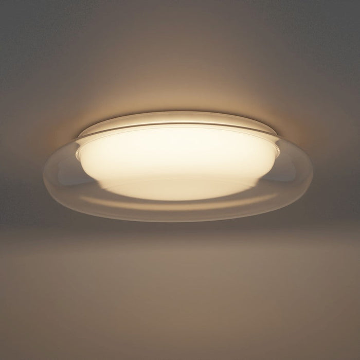 ET2 Lighting Bubble 1Lt LED Flush Mount, White/Clear/White