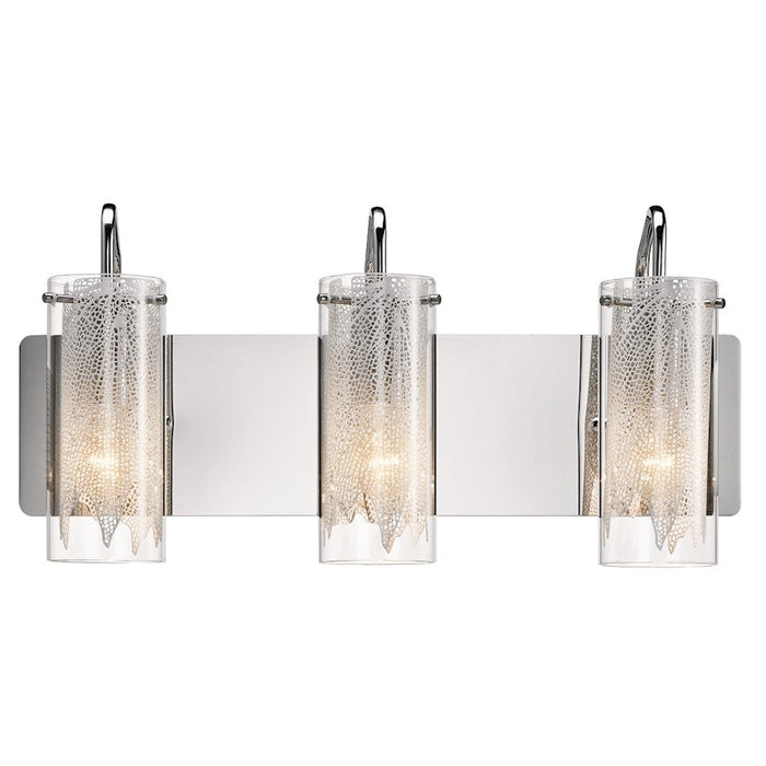 Elan Krysalis 3 Light Bath Wall Mount, Chrome/Clear