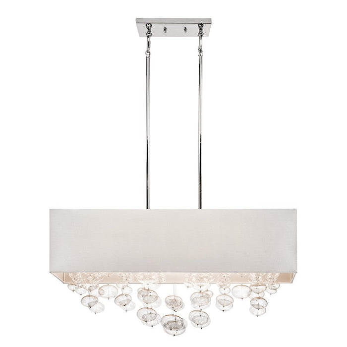 Elan Piatt 6 Lt Linear Chandelier, Chrome/White - 83248