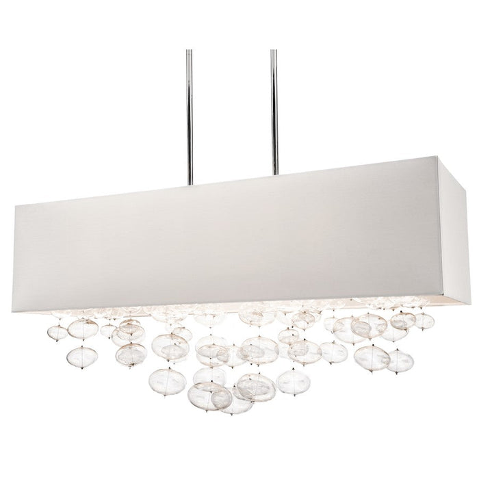 Elan Piatt 6 Light Linear Chandelier, Chrome/White