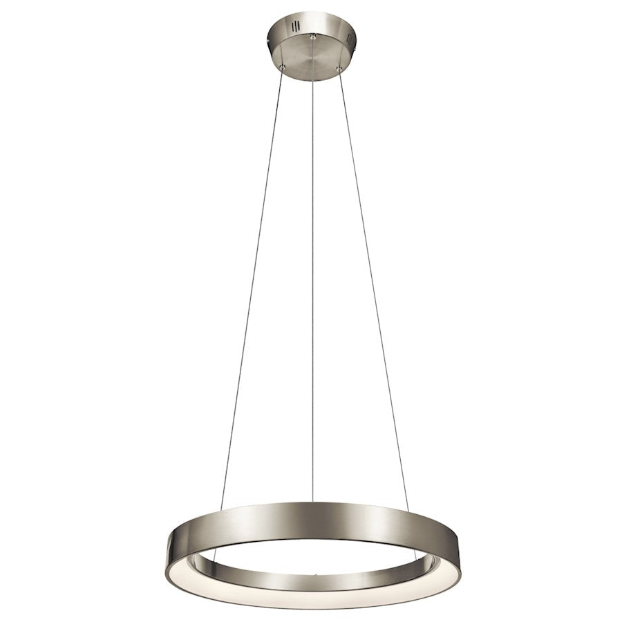 Elan Fornello 1 Light LED Chandelier, Brushed Nickel/White Acrylic - 83261