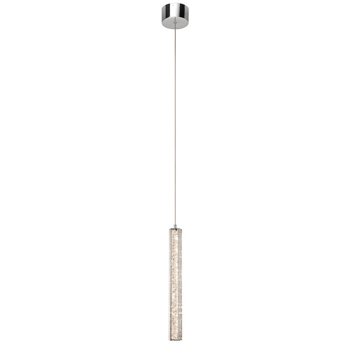 Elan Neruda 1 Light LED Mini Pendant, Chrome/Optical Crystal/Bubbles - 83339