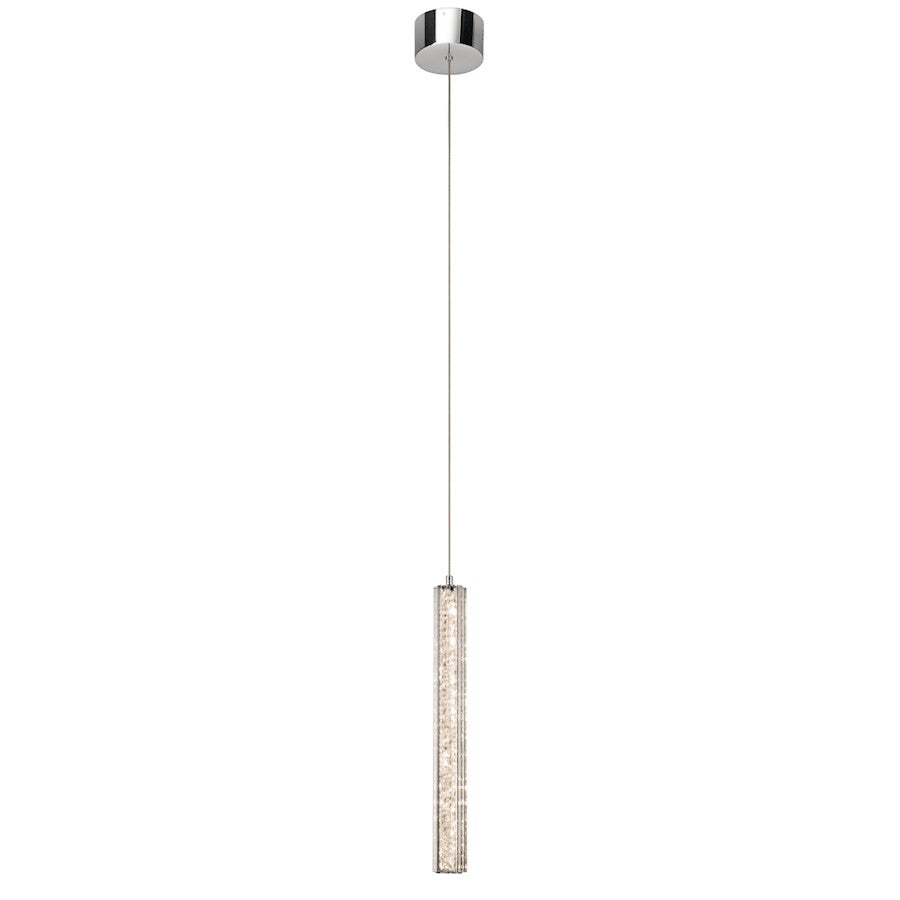 Elan Neruda 1 Light LED Mini Pendant, Chrome/Optical Crystal/Bubbles - 83339