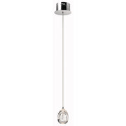 Elan Lavinia 1 Lt LED Mini Pendant, Chrome/Bubble Crystal/Etched Acrylic- 83378
