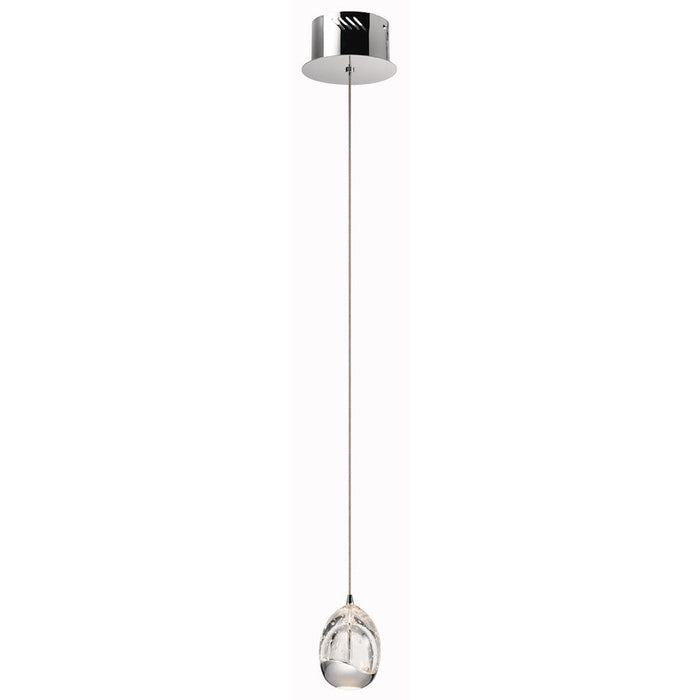 Elan Lavinia 1 Lt LED Mini Pendant, Chrome/Bubble Crystal/Etched Acrylic- 83378