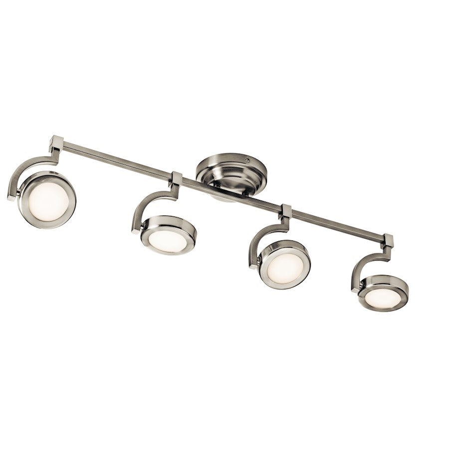 Elan Andlos 4 Light LED Rail, Brushed Nickel/Etched Acrylic - 83382