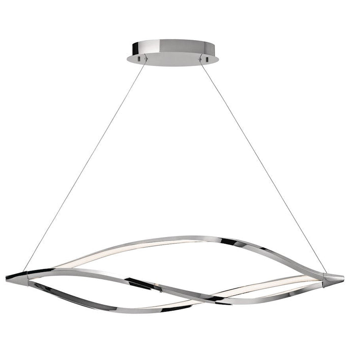 Elan Meridian 1 Light 14" LED Chandelier, Chrome/Etched Acrylic - 83385