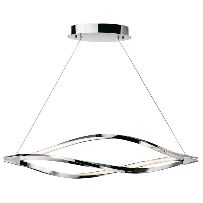 Elan Meridian 1 Light 11" LED Chandelier, Chrome/Etched Acrylic - 83386