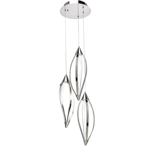 Elan Meridian 3 Light LED Cluster Pendant, Chrome/Etched Acrylic - 83388