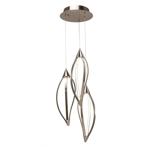 Elan Meridian 3 Light LED Cluster Pendant, Brushed Nickel/Etched Acrylic - 83393