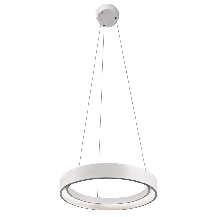 Elan Fornello 1 Light 17" LED Chandelier, Textured White/White Acrylic - 83452