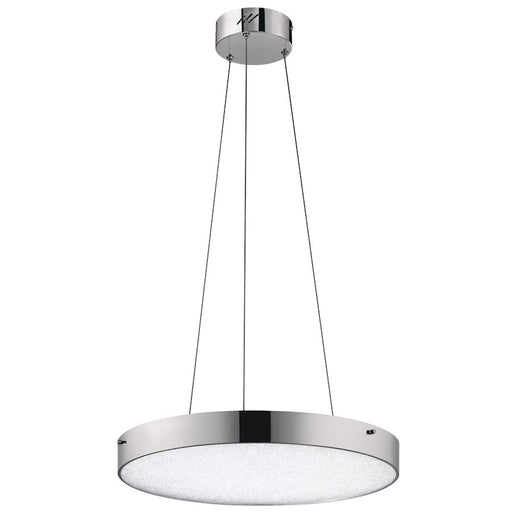 Elan Crystal Moon 1 Lt 19" LED Pendant, Chrome/Clear/Cubic Crystals - 83592