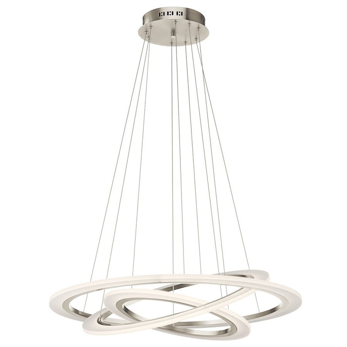 Elan Hyvo LED Chandelier, Brushed Nickel/Matte White Acrylic