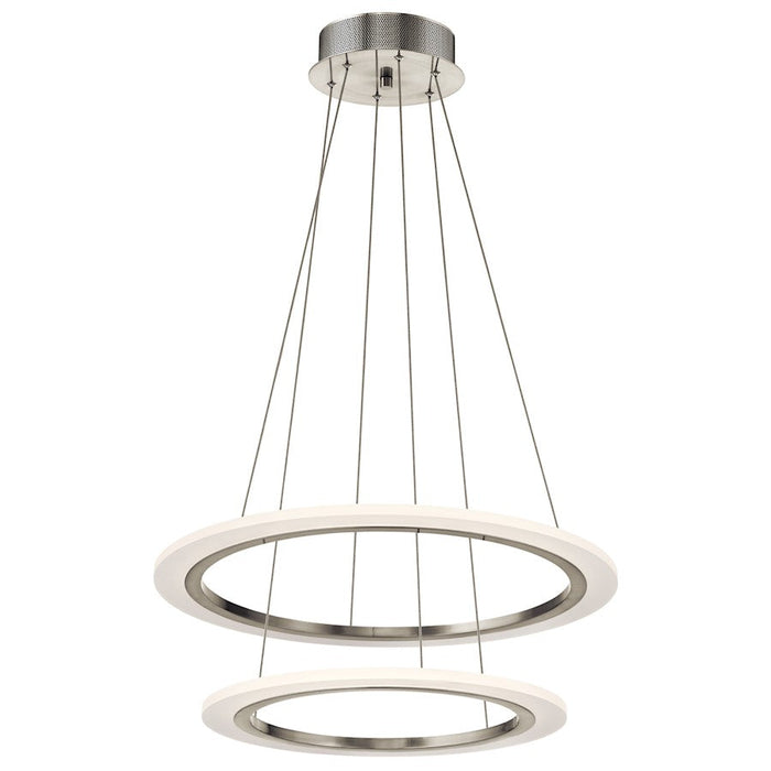 Elan Hyvo 25" LED Chandelier, Brushed Nickel/Matte White Acrylic - 83670