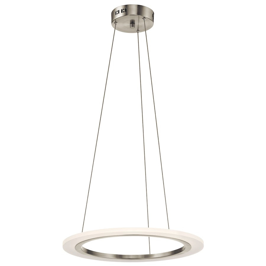 Elan Hyvo 19" LED Chandelier, Brushed Nickel/Matte White Acrylic - 83671