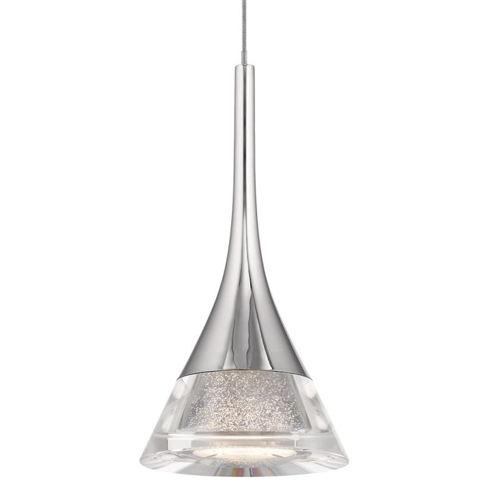 Elan Kabru 1 Light LED Mini Pendant, Clear/Metal Flake