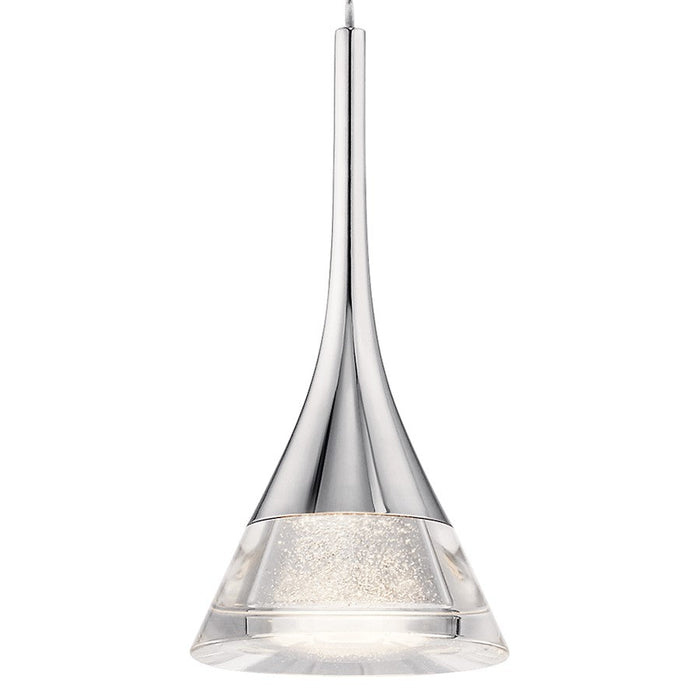 Elan Kabru 1 Light LED Mini Pendant, Clear/Metal Flake