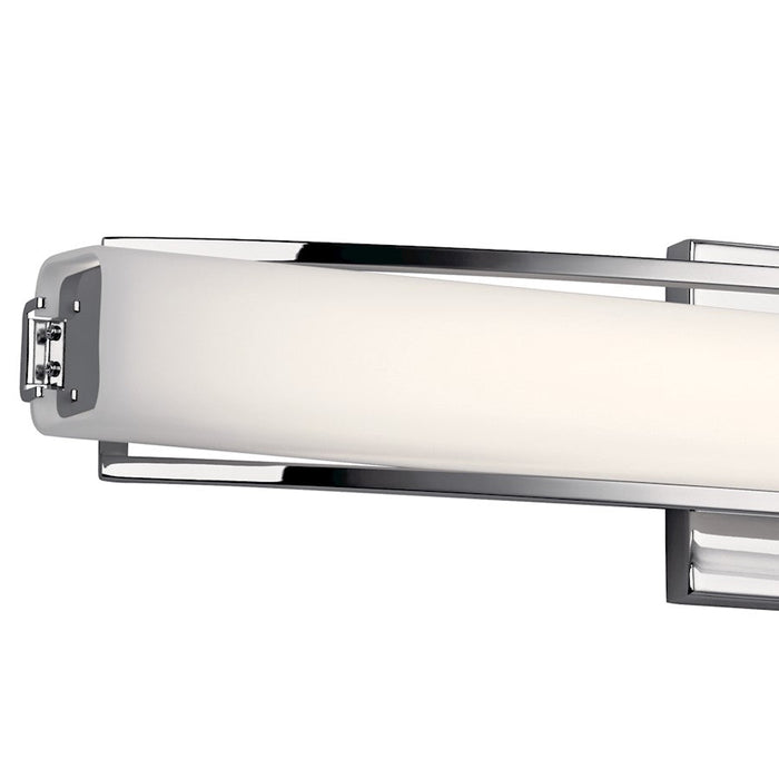 Elan Rowan 1 Light LED Wall Sconce Large, Chrome/Etched Opal