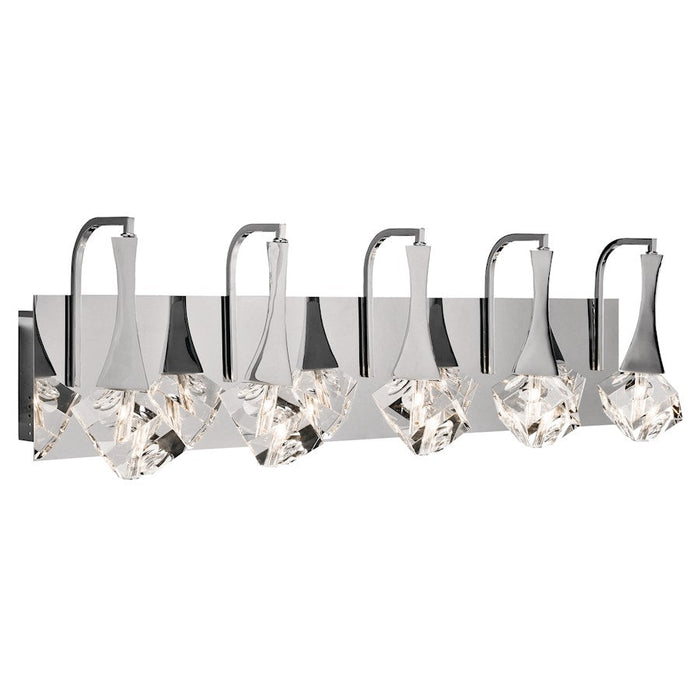 Elan Rockne 5 Light LED Bath Wall Mount, Chrome/Crystal - 83777