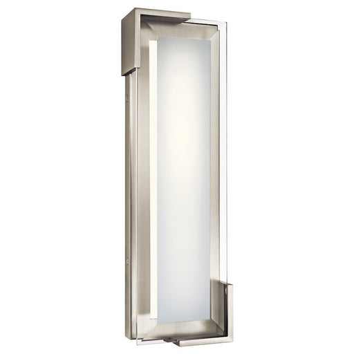 Elan Jaxen 1 Lt 16" LED Wall Sconce, Nickel/Clear Beveled/White Interior - 83797