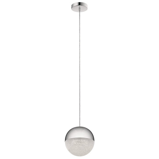 Elan Moonlit 1 Lt LED Pendant, Chrome/Clear Polycarbonate/Cubic Chip - 83854