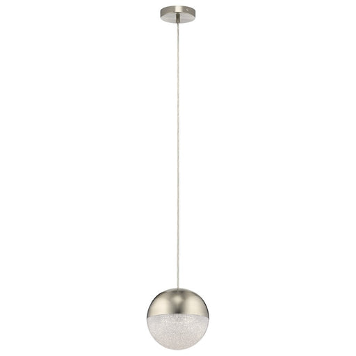 Elan Moonlit 1 Light LED Mini Pendant, Nickel/Clear/Cubic Zirconia Chip - 83956