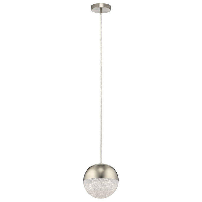 Elan Moonlit 1 Light LED Mini Pendant, Nickel/Clear/Cubic Zirconia Chip - 83956