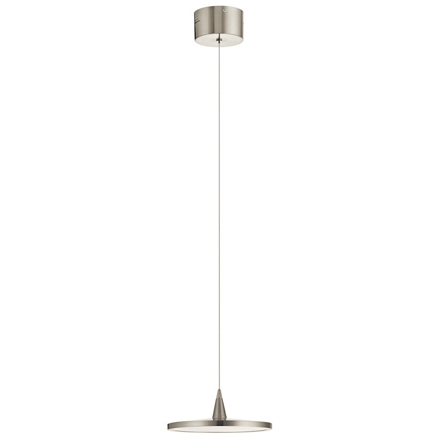 Elan Jeno 1 Light LED Mini Pendant, Brushed Nickel/White Acrylic - 83963