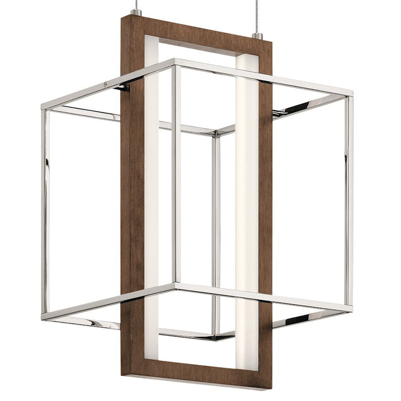 Elan Viho LED Pendant, Polished Nickel/Frosted White Acrylic