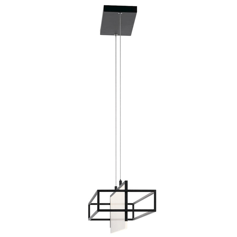 Elan Vega 1 Light LED Linear Chandelier, Matte Black/Clear Acrylic