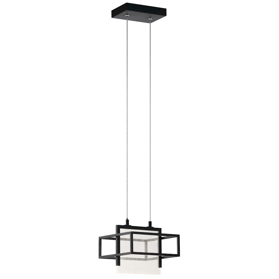 Elan Vega 1 Light LED Mini Pendant, Matte Black/Clear Acrylic - 84052