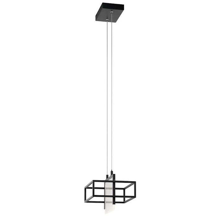 Elan Vega 1 Light LED Mini Pendant, Matte Black/Clear Acrylic