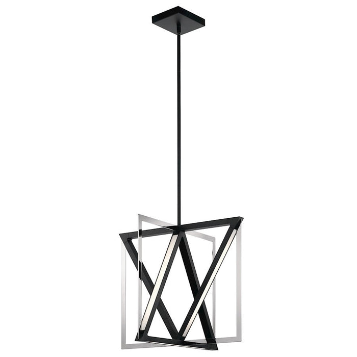 Elan Axis 20" LED Pendant, Matte Black/Etched Acrylic - 84082