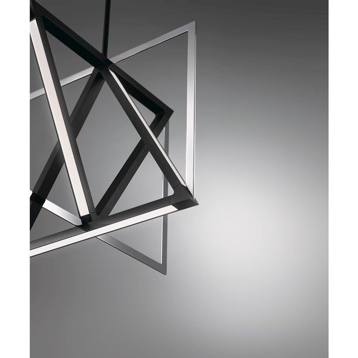 Elan Axis LED Pendant, Matte Black/Etched Acrylic