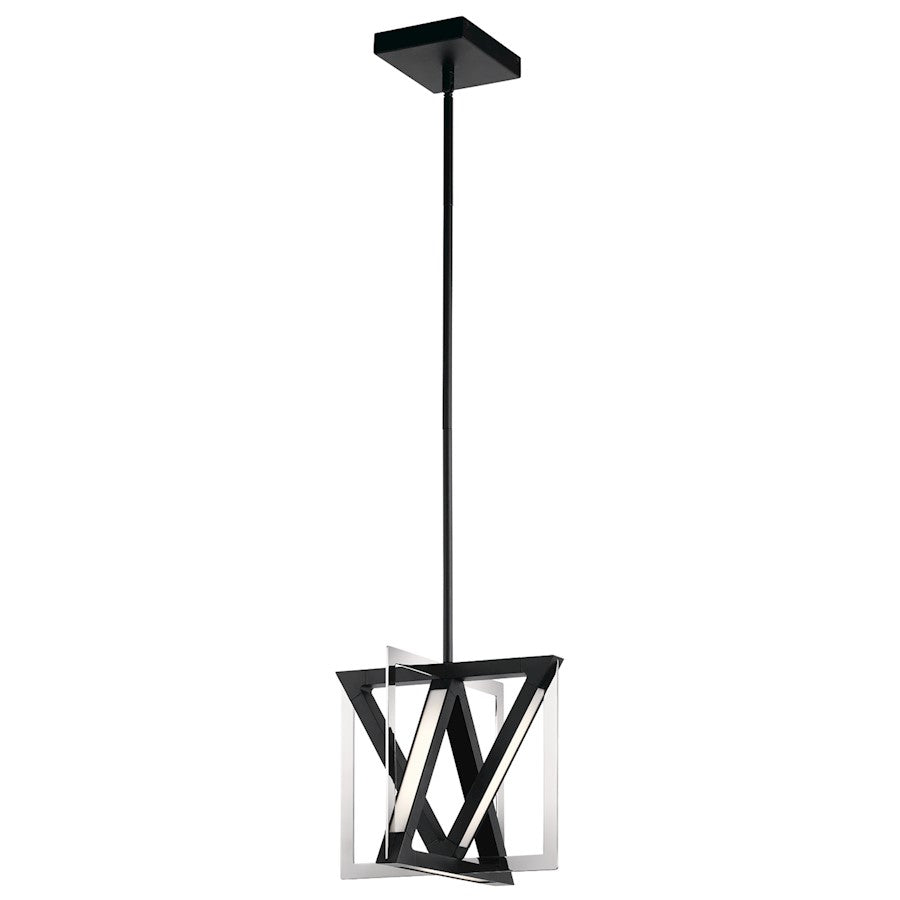 Elan Axis 12" LED Pendant, Matte Black/Etched Acrylic - 84083